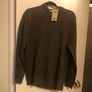 Normal Brand Roll Hem Sweater Hoodie, Green, Large